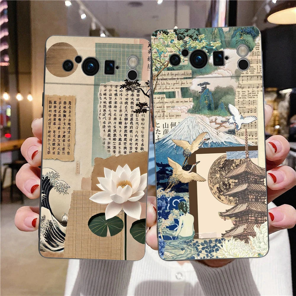 For Google Pixel 10 Pro Phone Case Pixel 9 Pro XL TPU Case Pixel 8 Pro 9A 8A 7A 7 6A 6 Pro Cover Japan Osaka Kanagawa Label