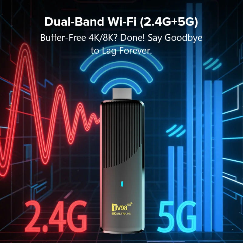 TV Stick Player New TV98 ATV X10 HD 8K 4K Android 14 Smart Media Player RK3518 Quad Core Chip Dual Wifi 5G 4G Voice Remote IPTV