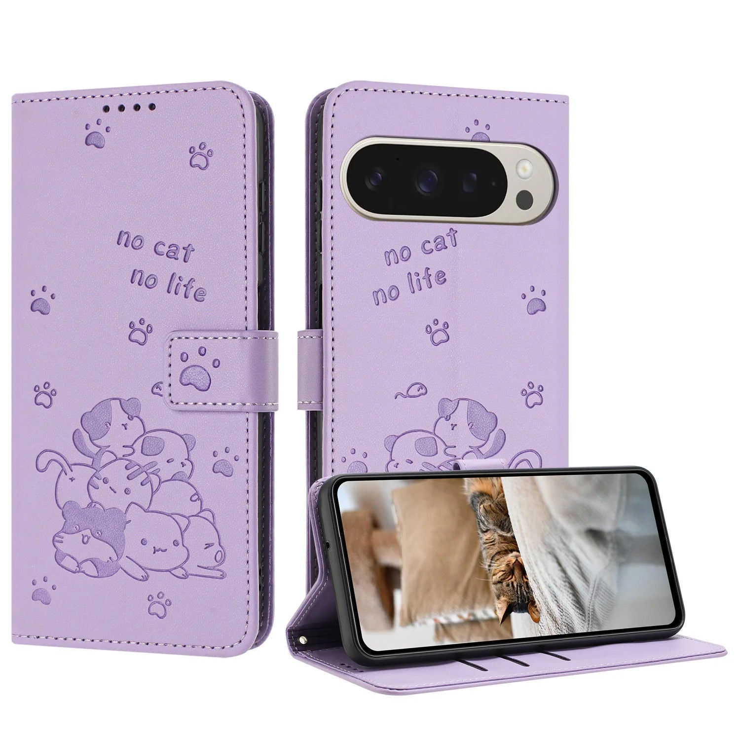 Luxury Flip Leather 3D Cute Cat Wallet Case For Google Pixel 7 8 10 9 Pro XL 6a 7A 8A 9A Magnetic Stand Phone Cover Coque Funda