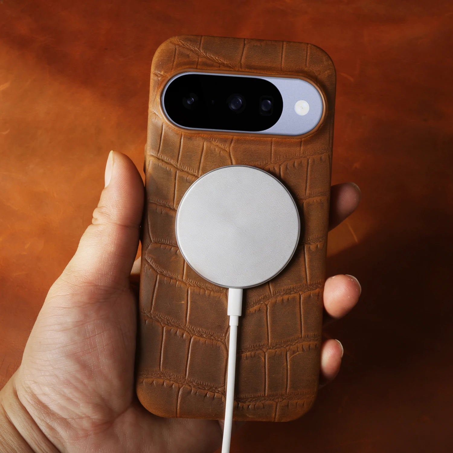 For Magsafe Case For Google Pixel 10A 10 9 Pro XL 8A 9A 7A 6A 6 7 8 Pro Crazy Horse Crocodile Genuine Leather Case Back Cover