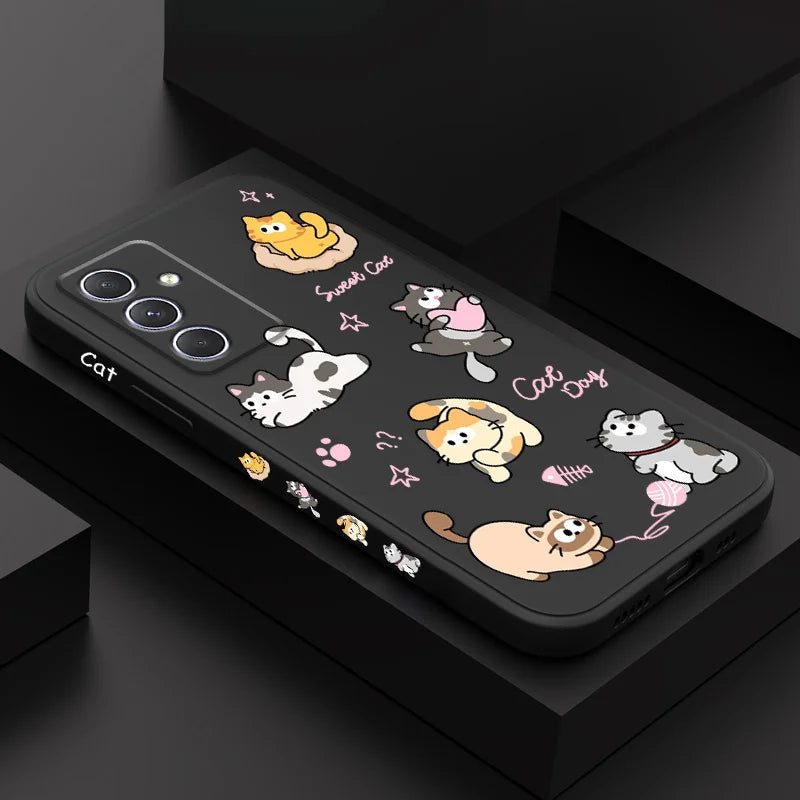Cat String Ball Case For Samsung Galaxy A56 A36 A26 A54 A34 A24 A14 A55 A35 A25 A17 A16 A15 A07 A06 A05 A05S A04 A04S A04E 4G 5G