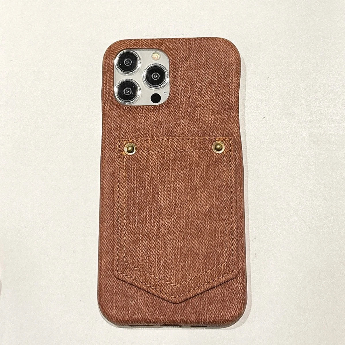 Luxury Denim Leather Card Bag Case For iPhone 15 14 13 12 11 Pro Max
