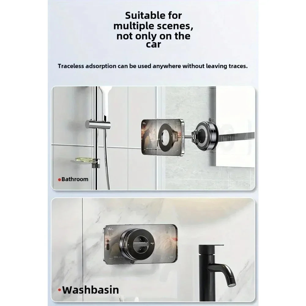 Car Phone Holder with Vacuum Adsorption and Magnetic Suction, New 2026 Model, for In-Car Navigation.