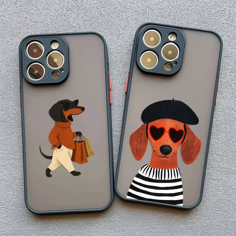 Funny Dancing Dachshund Sausage Dog Phone Case For Samsung Galaxy S26 S25 Ultra S24 S23 FE S22 S21 Plus S20 A56 A55 A54 Cover