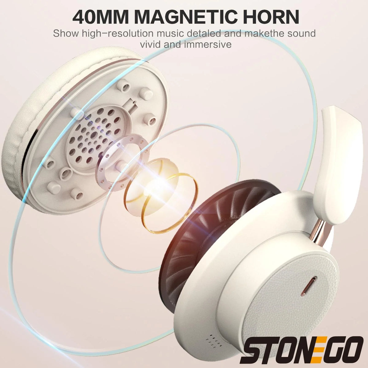 Bluetooth Headphones Wireless Headset Over Ear Foldable Portable Fashion Aesthetic Design With 24H Long Battery Life Premium Hi-Fi Stereo Sound All Day Comfortable Fit For Photography Props Travel Sports Gym Workout Gaming Sc