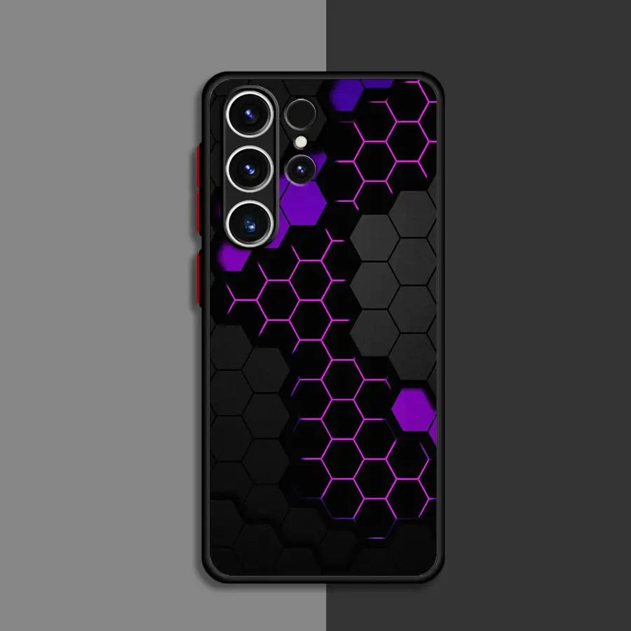 Fashion Honeycomb Matte Case For Samsung Galaxy S24 S22 S23 S20 S21 FE S10 Plus Capa Note 20 Ultra 10 Lite Phone Fundas
