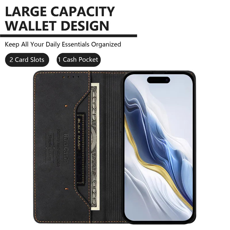Leather Retro Anti-theft Wallet Flip Case For Motorola MOTO G Stylus Power Play 2025 2024 2023 2022 5G 4G Magnetic Phone Cover
