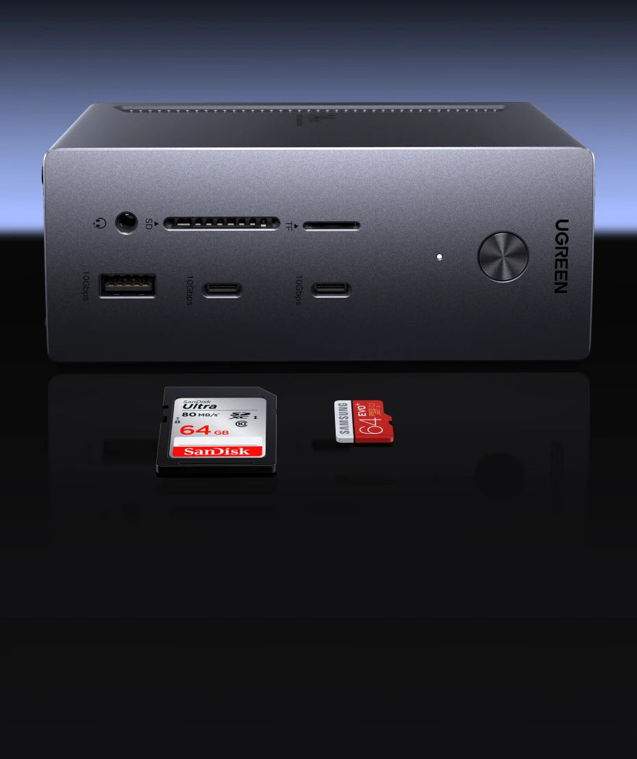 UGREEN 14-in-1 USB HUB Docking Station Type-C to 4K120Hz DP 4K60Hz 2xHDMI SD/TF RJ45 10Gbps USB-A/C PD Charging DC for Laptop PC