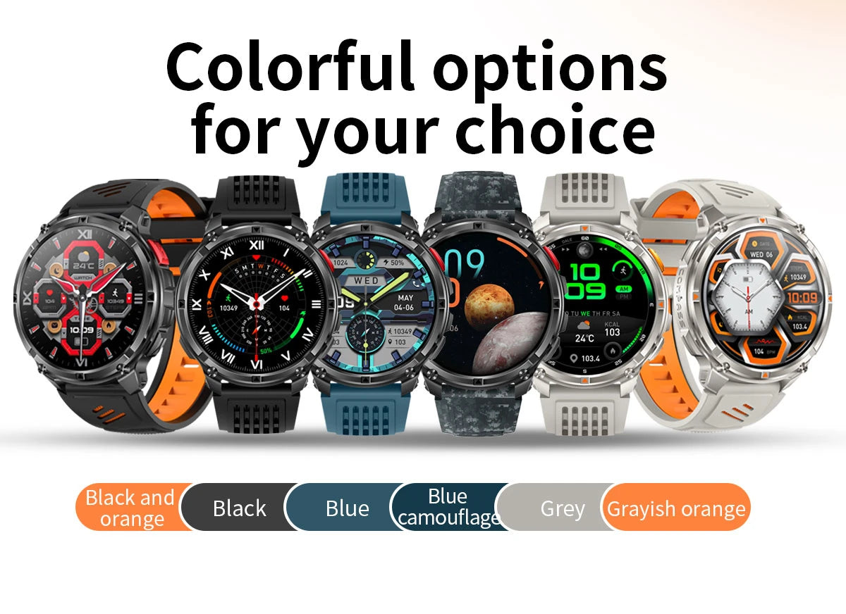 2026 New 1100mah AMOLED Smart Watch Men 170+Sport Fitness LED Flashlight IP69 Waterproof Bluetooth call GPS track Smartwatch iOS