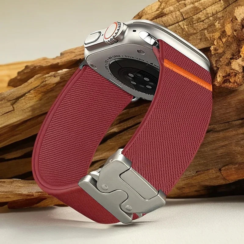 Elastic Nylon Strap for Apple Watch band Ultra 2 49mm 46-42-45mm 41-44mm parachute buckle Bracelet IWatch Series 10 9 8 7 6 SE
