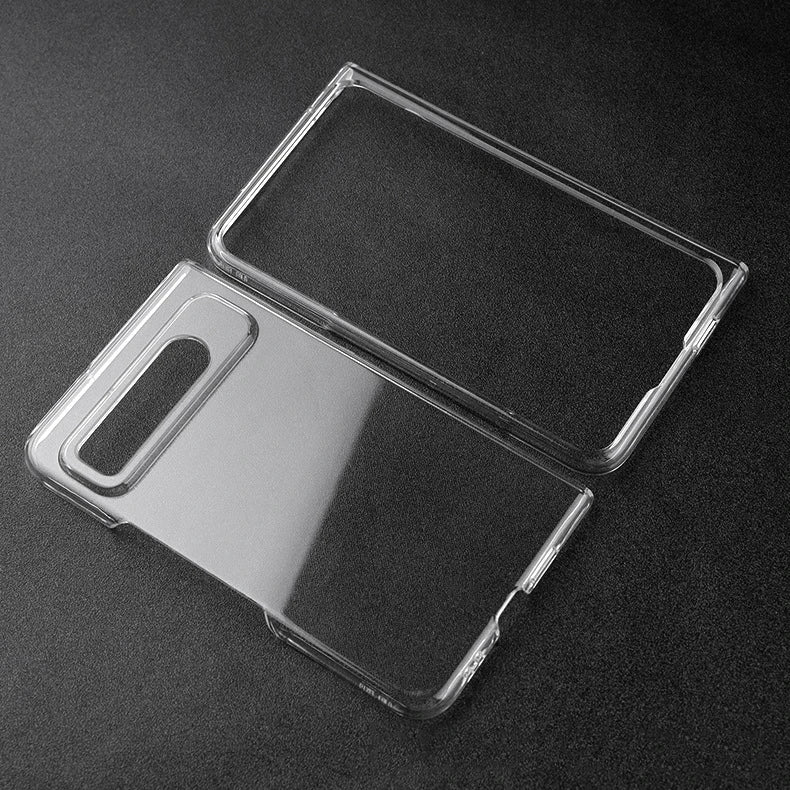 For Google Pixel Fold Transparent Plastic PC Hard Shell Shockproof Full Protective Back Cover On Google Pixel Fold
