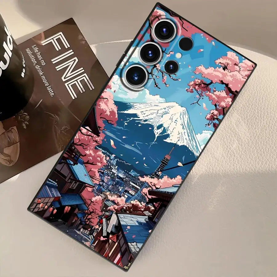 Case for Samsung Galaxy S26 Ultra S25 Plus S10 S9 S24 Note 20 8 9 10 S23 S21 FE S20 Ultra Funda Phone Cover Japanese Aesthetic