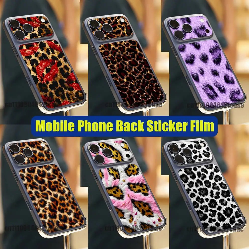 For Leopard print wallpaper Phone Back Film Sticker iPhone 17 Pro Max P PM Decal Skin Wrap Custom Stickers Cover