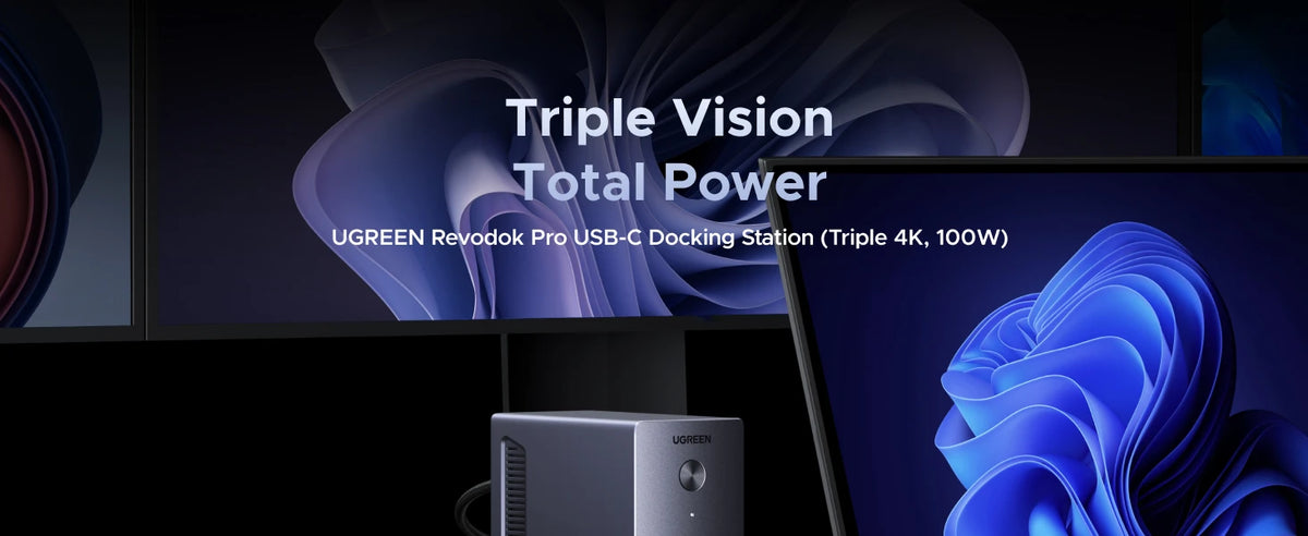 UGREEN 14-in-1 USB HUB Docking Station Type-C to 4K120Hz DP 4K60Hz 2xHDMI SD/TF RJ45 10Gbps USB-A/C PD Charging DC for Laptop PC