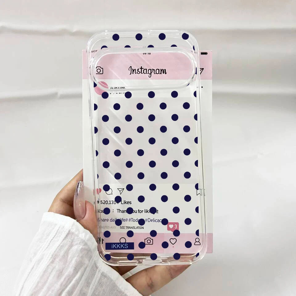 INS Korea Cute Wine Red Black Polka Dots Phone Case For Google Pixel 9 Pro XL 10 8 Pro 6 7 7A 8A 5G Clear Soft TPU Cover Fundas