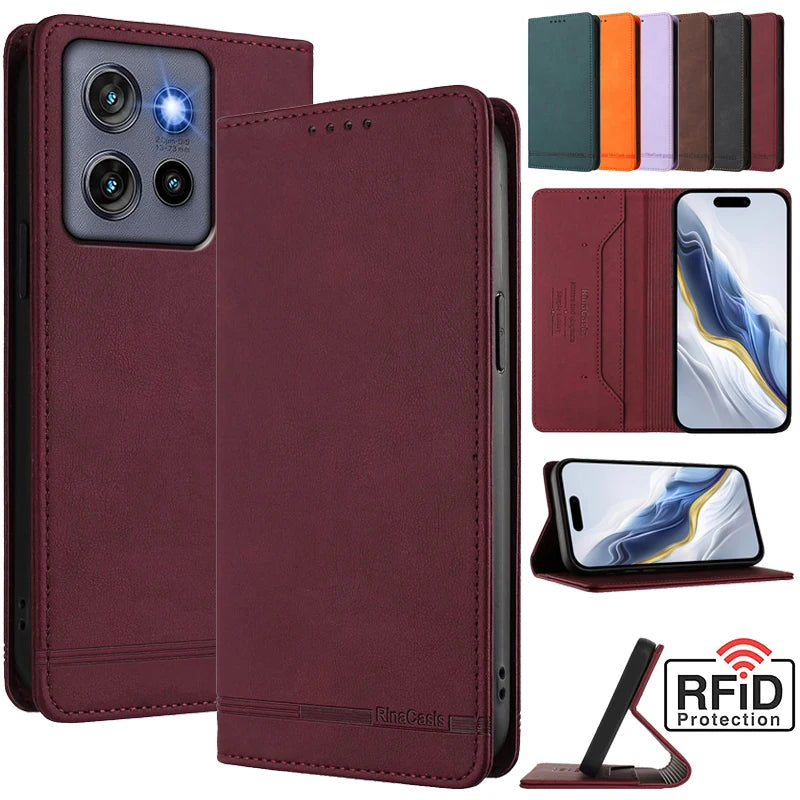 Leather Retro Anti-theft Wallet Flip Case For Motorola MOTO G Stylus Power Play 2025 2024 2023 2022 5G 4G Magnetic Phone Cover