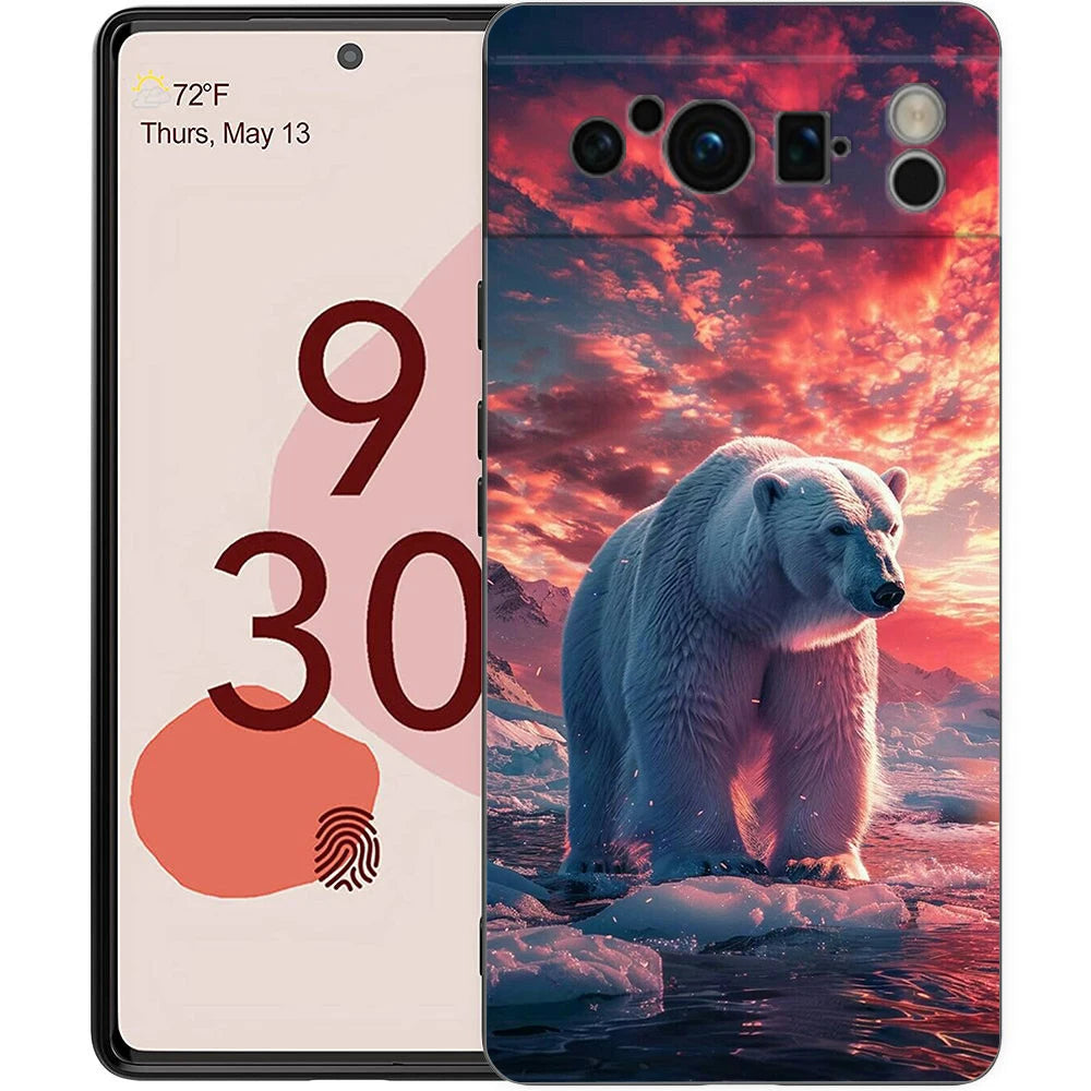 Cartoon Animal Bear Fox Squirrel Phone Case For Google Pixel 10 9 8 7 6 Pro XL 9A 8A 6A 7A 5G Soft Shockproof TPU Black Cover
