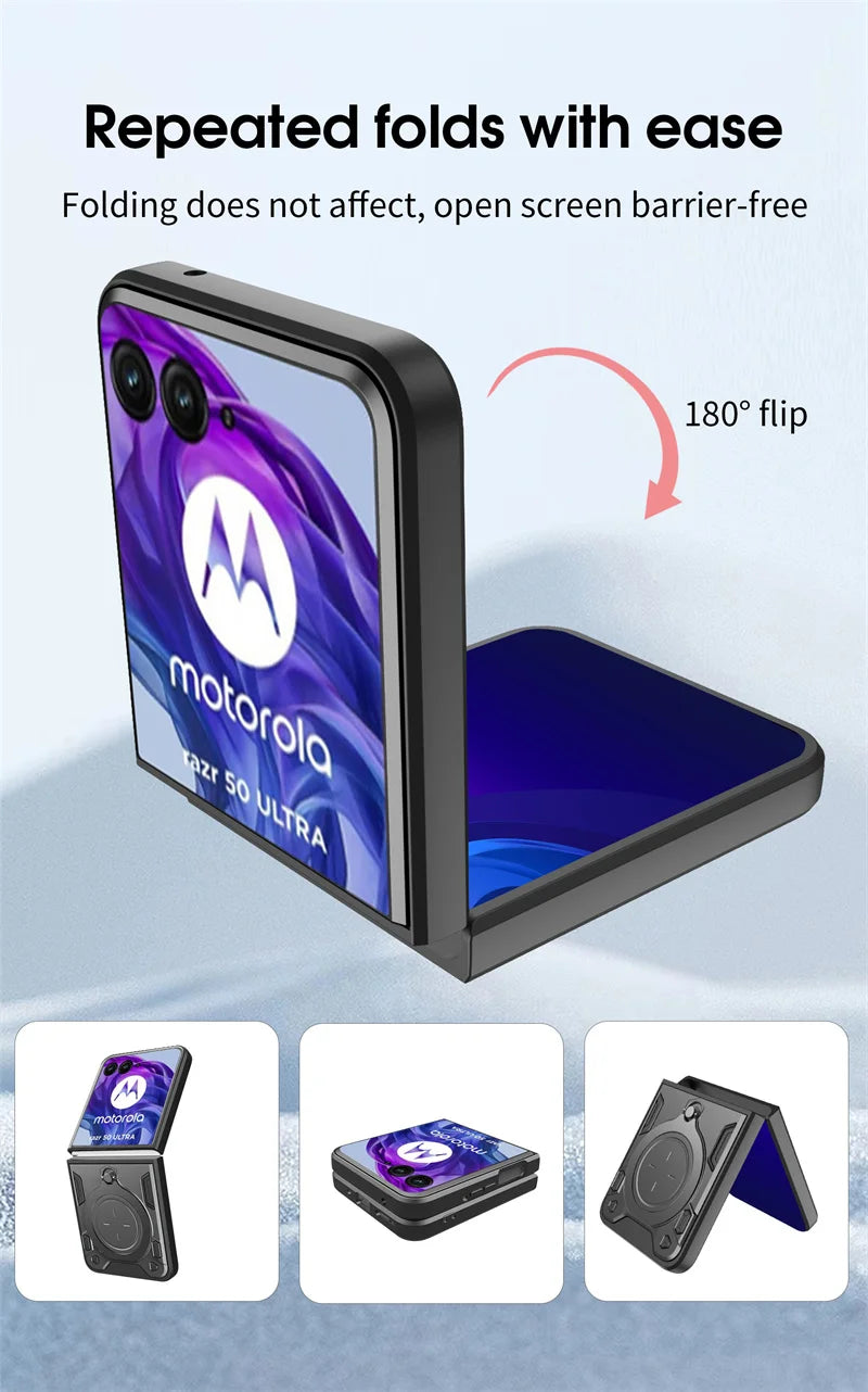 Heavy Duty Protective Magnetic Cover For Motorola Moto Razr 70 60 50 40 Ultra Razr+ 2026 2025 2024 Case With Ring Holder Stand