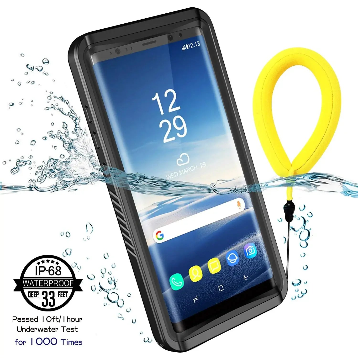 Waterproof Phone Cases for Samsung Galaxy S20 S10 S9 S8 Plus Note 20 Ultra S7 Edge Cover Screen Protector Float Strap Phone Case