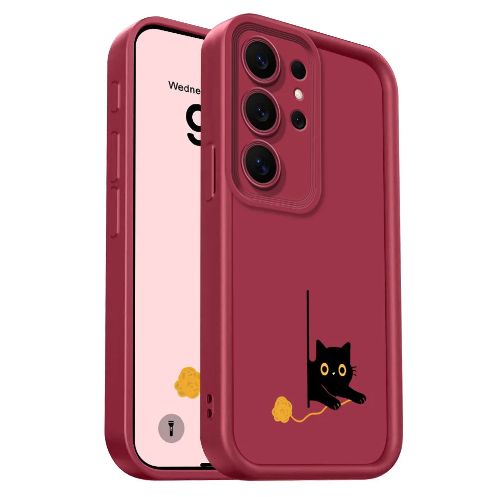 Panicked Cats Phone Case For Samsung Galaxy S26 S25 S24 S23 S22 S21 S20 FE Plus Ultra 5G Staircase Soft Cover