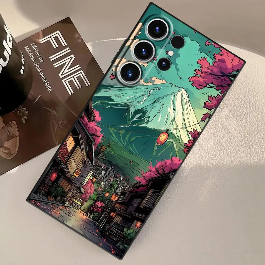 Case for Samsung Galaxy S26 Ultra S25 Plus S10 S9 S24 Note 20 8 9 10 S23 S21 FE S20 Ultra Funda Phone Cover Japanese Aesthetic