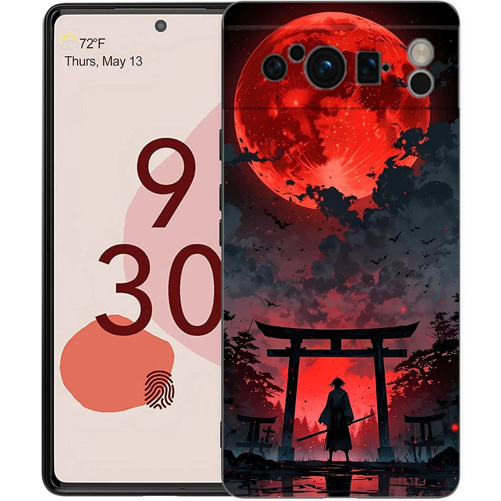 Japanese Bushido Samurai Phone Case For Google Pixel 10 9 8 7 6 Pro XL 9A 8A 6A 7A 5G Soft Shockproof TPU Black Cover