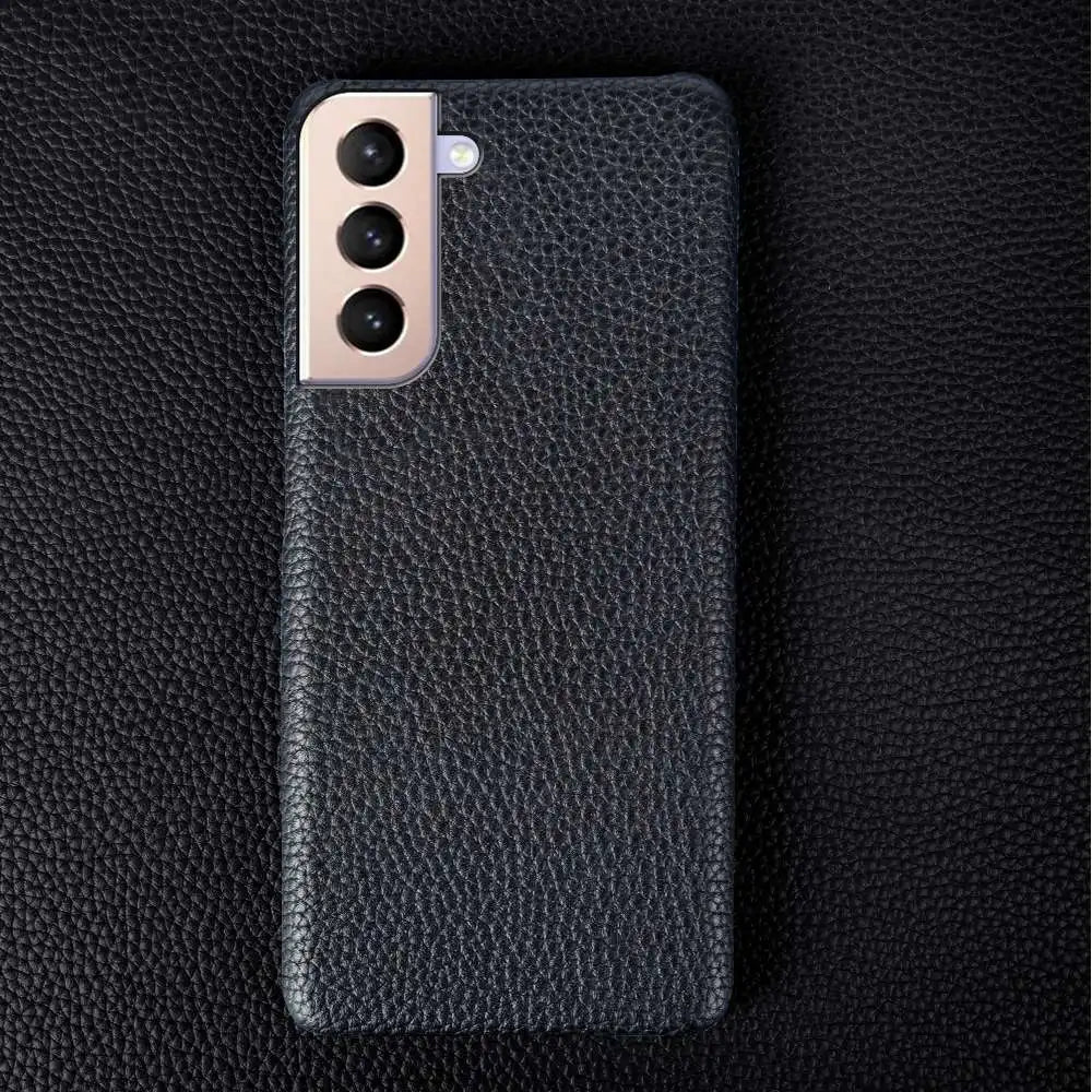 For SAMSUNG S21 CASE Litchi Texture Genuine Leather Cases S20FE S21Ultra S22 Plus phone Cover Coque Protective Shell