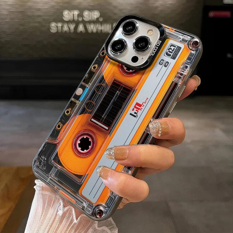 Unique cassette tape Creative Phone Case For iPhone 17 16e 16 15 14 13 12 11 mini Pro Max X XR XSMAX 8 Air Plus Anti Fall Matte