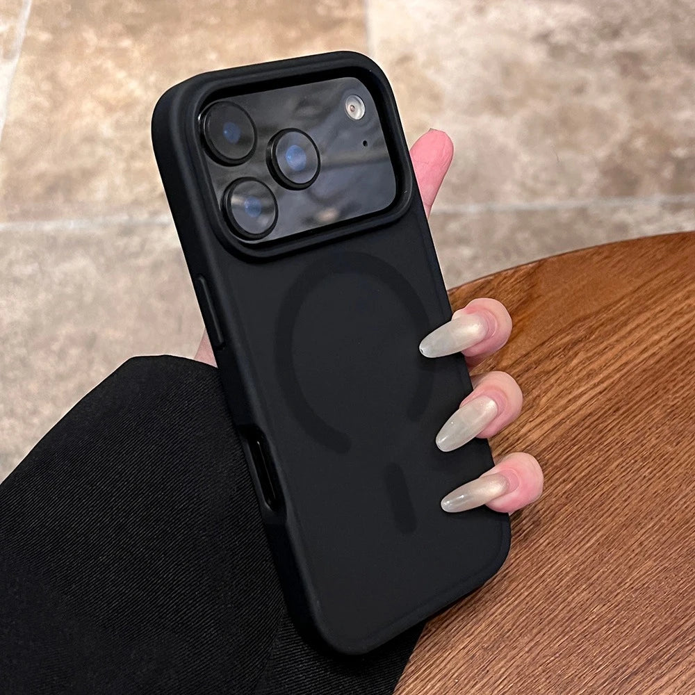 Luxury Slim Matte Cover for iPhone 17 Pro Max 17 Air for Magsafe Wireless Charger Cover for iPhone 16 12 13 14 15 Pro Max Plus