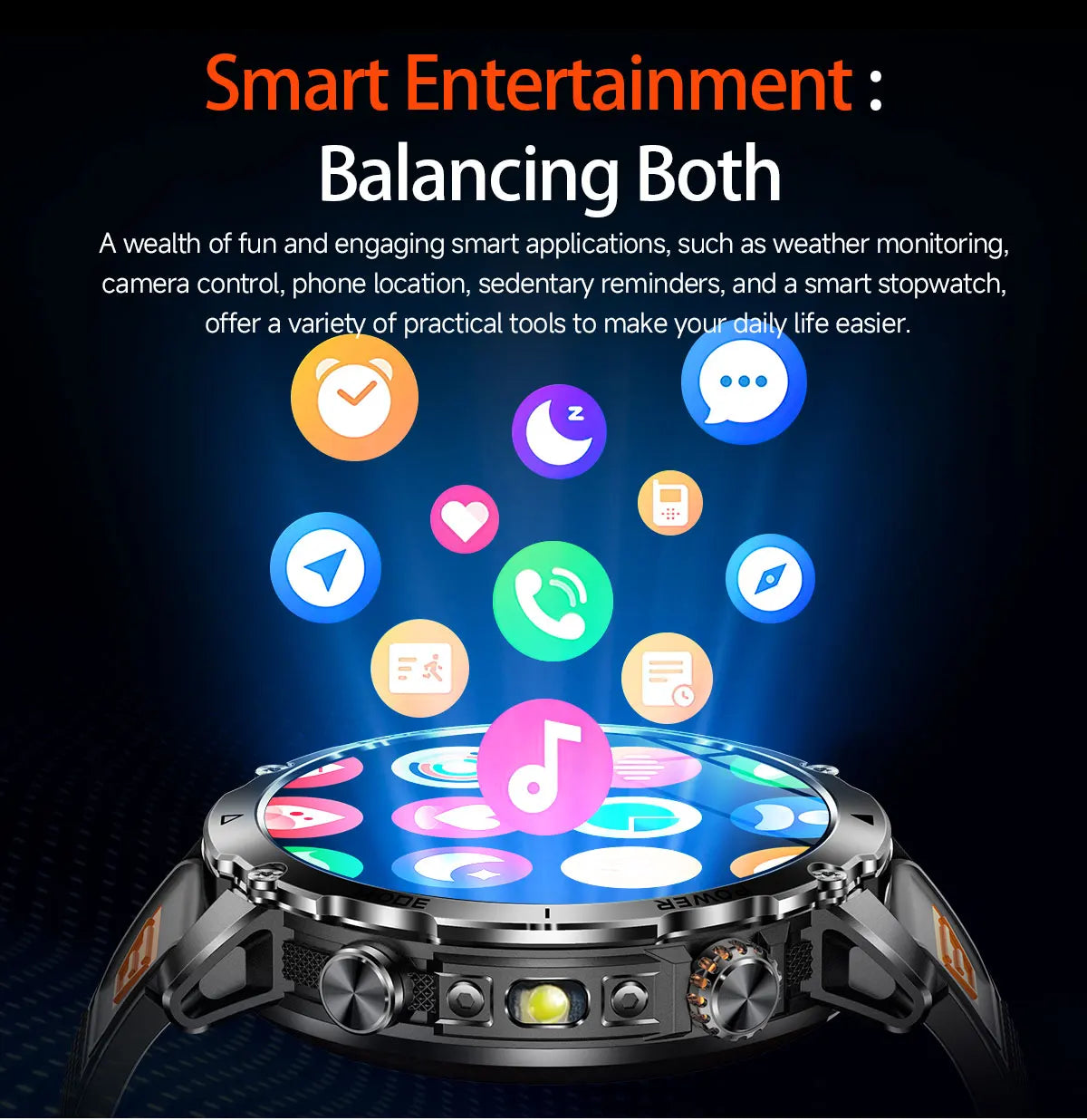 2026 New TANK Ultra 1400mAh Battery Military Smart Watch 10ATM Waterproof Heart Rate Tactical LED Flashlight Men Sports Bracelet