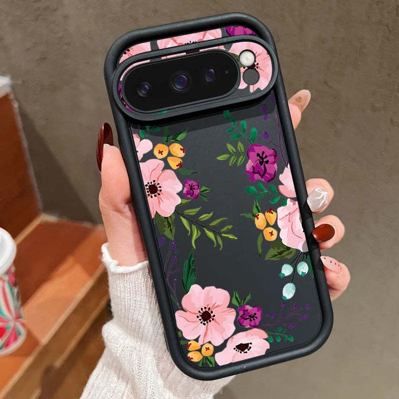 INS Cartoon Flowers Soft TPU Phone Case For Google Pixel 8 Pro 8A 9 Pro XL 7A Shockproof Silicone Cover For Pixel 9 8 7 Pro