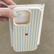 Blue Striped Red Heart Pattern Phone Case for Samsung S26 S25 S24 S23 S22 S21 S20 Note20 Ultra Plus A73 A55 5G Silicone Cover