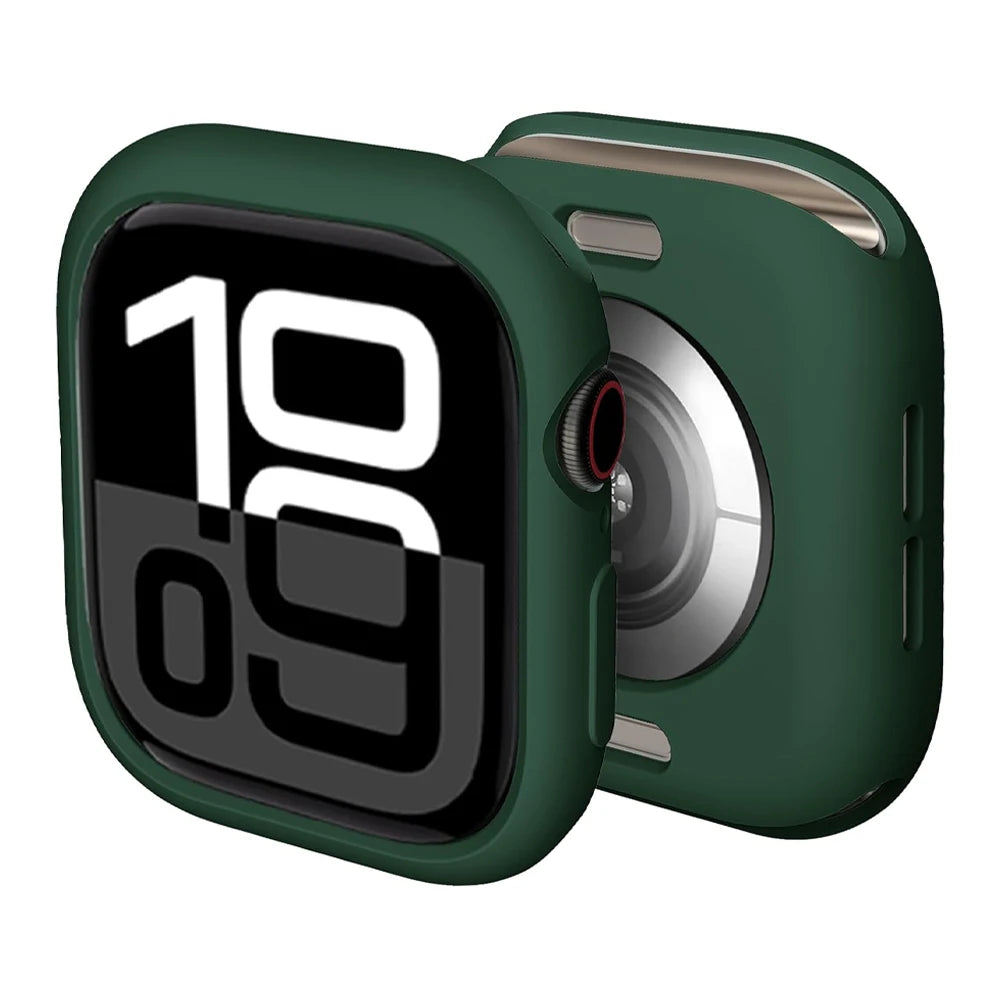 Soft Silicone Case for Apple Watch Band 46mm 45 44 42mm 41 40mm Accessories Protectector iWatch Series SE 12 11 10 9 8 7 6 Cover