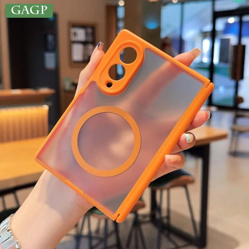 Luxury Matte Skin Feel Hinge Protection for Magsafe Case for Samsung Galaxy Z Fold 8 Wide  7 6 5 Fold8 Ultra Shockproof Cover