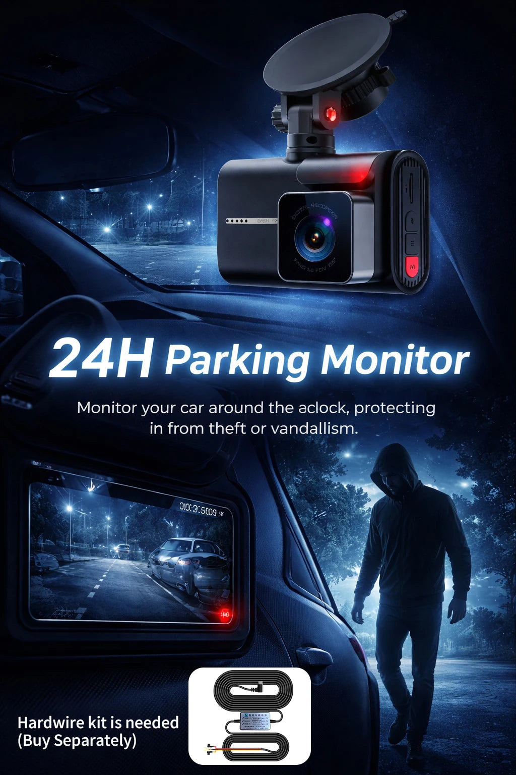ACCEO Dash Cam 4k Front Lens Car Driving Recorder Built-in WiFi Optional 2K Rear Camera HD Night Vision Support GPS Car DVR