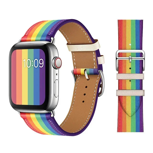 Genuine Leather Bracelet Strap For Apple Watch Band 45mm 49mm 41mm 44mm 42mm 46mm Leather Wristband iWatch Ultra 11 10 9 8 7 6 5