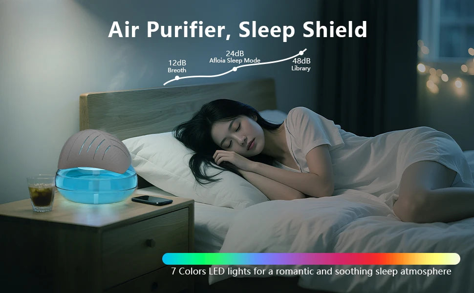 Home Air Purifier Without HEPA Filter Water‑Washing Air Scrubber Portable Mini Air Humidifier, Cold Air Scent Diffuser Machine A
