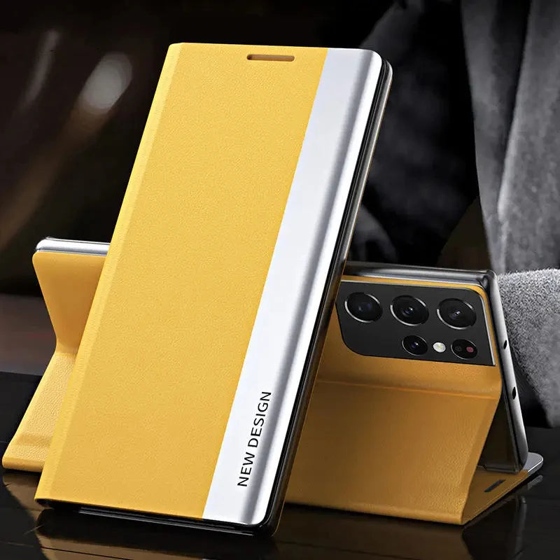 Luxury Leather Flip Case For Samsung Galaxy S26 S25 S24 S23 S22 S21 S20 Ultra Plus Edge S23 S21 S24 FE Note 20 Ultra Stand Cover