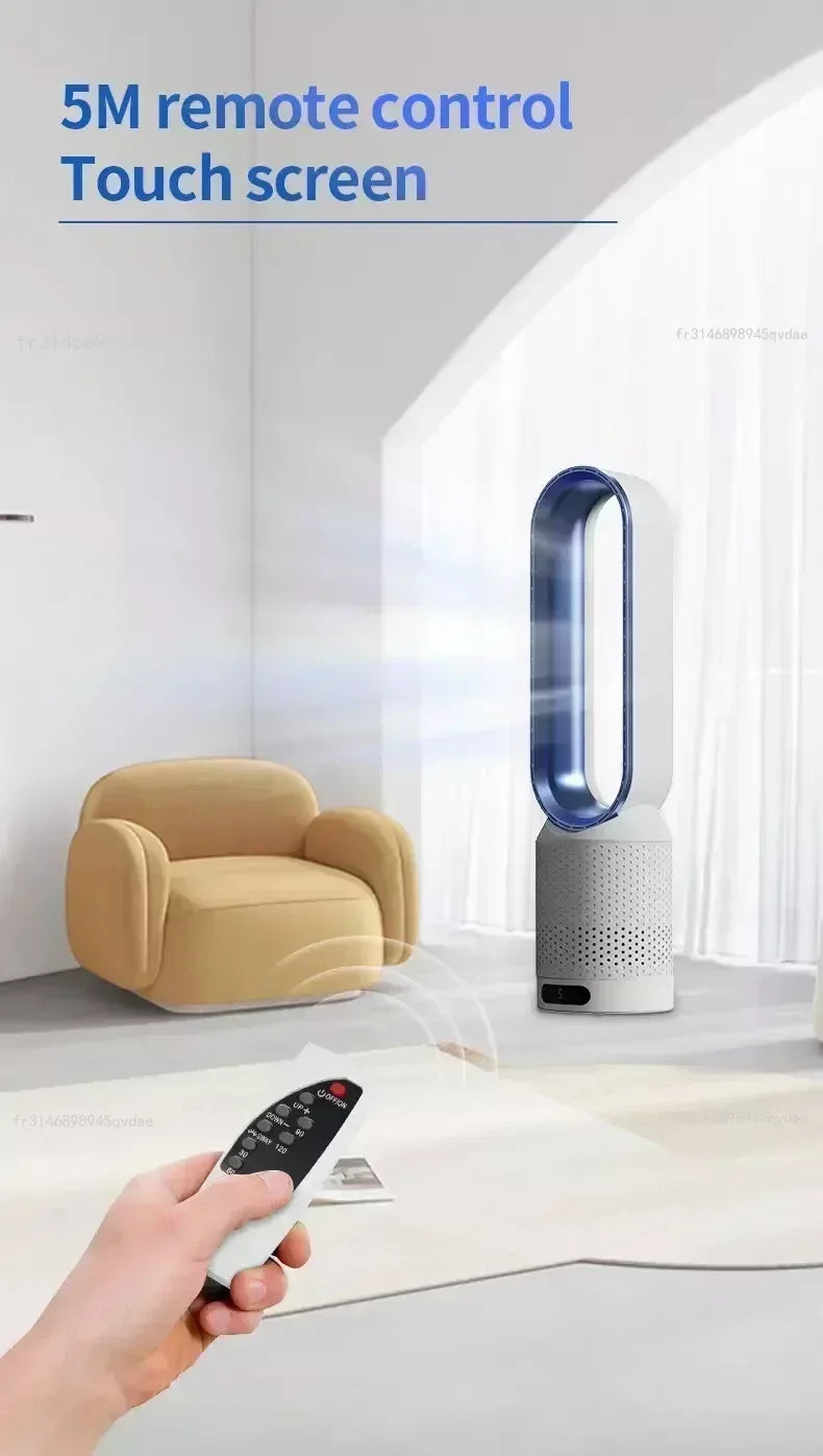 2026 Space Saving Bladeless Tower Fan Energy Saving Air Purifier Circulator Ultra Quiet Fan for Home Dorm Office