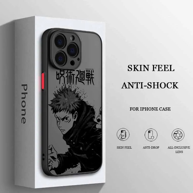 Jujutsu Kaisen Fantasy Anime Cover For iPhone 17 16E 16 15 14 13 12 Mini Pro Max Plus Frosted Translucent Soft Capa Phone Case