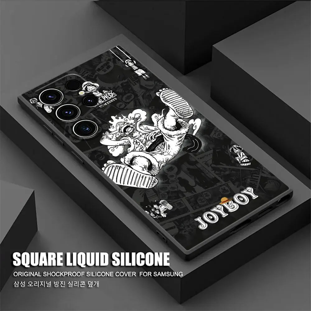 Japan O-One Piece Luffy Gear 5 Phone Case For Samsung Galaxy S25 S24 S23 S20 S21 FE S26 S22 Ultra S26 Plus S25FE Silicone Cover