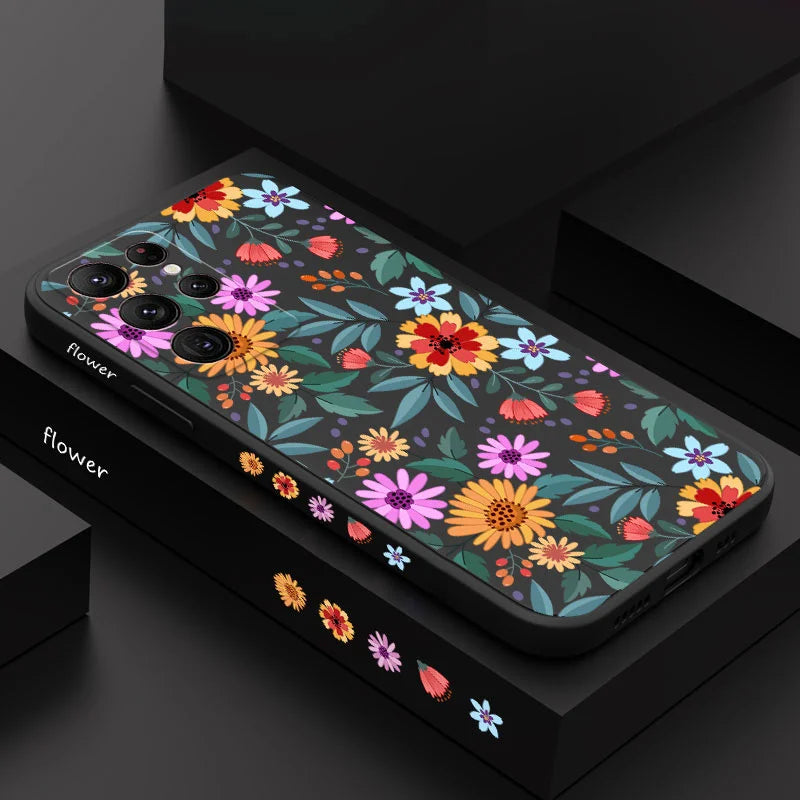 Showy Flowers Phone Case For Samsung Galaxy S25 S24 S23 S22 S21 S20 Ultra Plus FE Note 20 ultra 10 9 Plus Cover