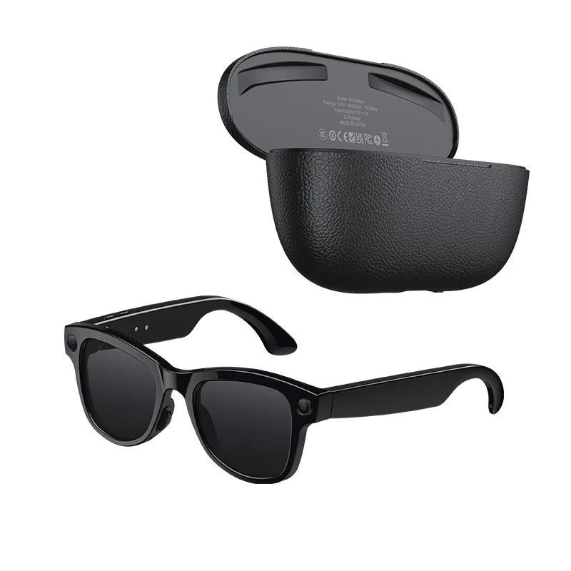 MOGCO Smart AI Glasses, 8MP Camera, Real-time Translation, 3600mAh Charging Case, 43.6g Ultra Lightweight Portable Eyeglasses