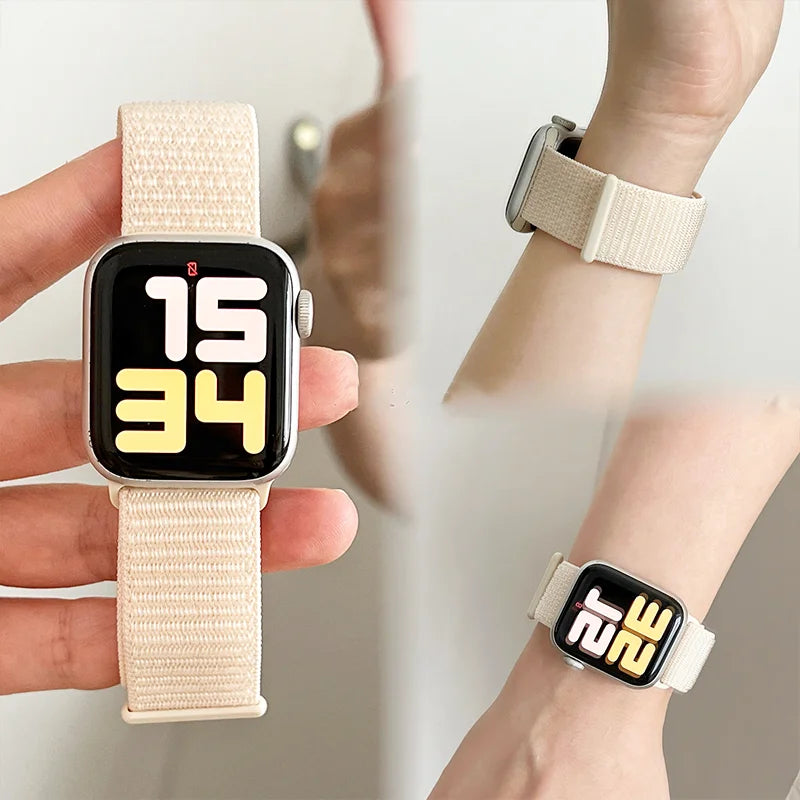 Nylon Loop Strap for Apple Watch Band 46mm 40 44 45mm 41mm  Breathable Bracelet for IWatch Series 11 10 9 8 7 Ultra3 2 49mm band