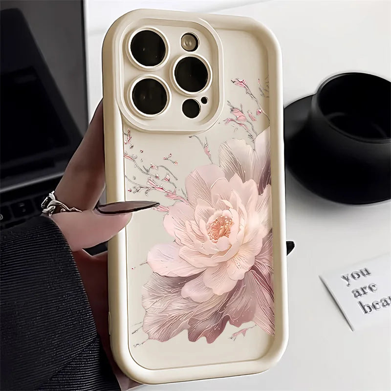 Flower Silicone Phone Case For iPhone 13 Case iPhone 17 15 11 14 12 16 Pro Max 17 Air XR XS 7 8 Plus Shockproof Candy Soft Cover