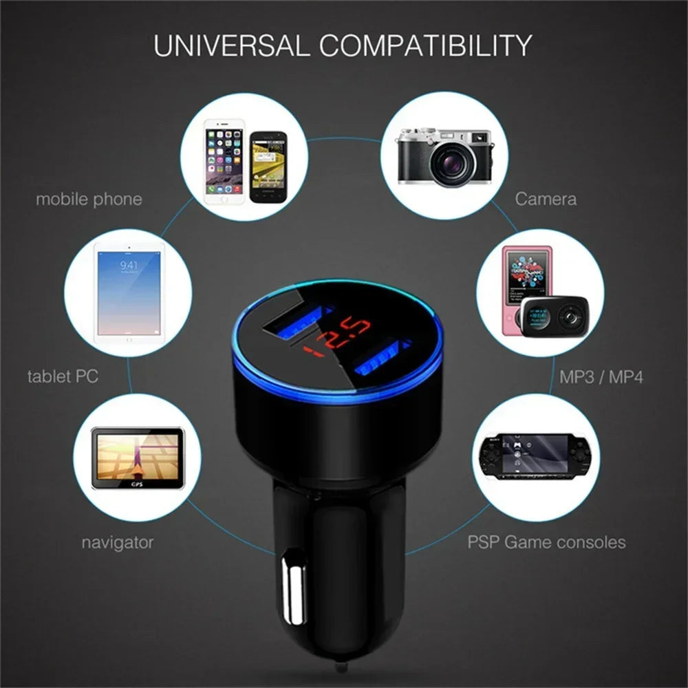 4 in 1 Retractable Car Charger Fast Charging Car Charger  with USB Type-C Cable & 2 Type C Charging Ports, Universal Car Charger