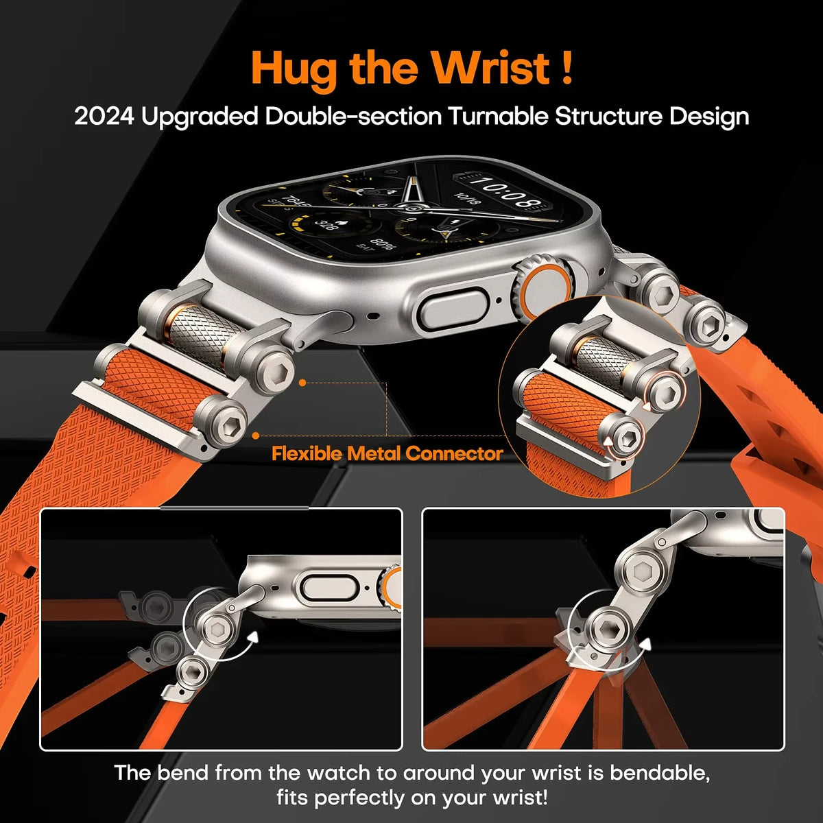 Sports Rubber Band for Apple Watch Ultra 4 3 2 49mm 46mm 45mm 44mm Strap for IWatch Series 12 11 10 9 8 7 SE 6 5 Luxury Bracelet