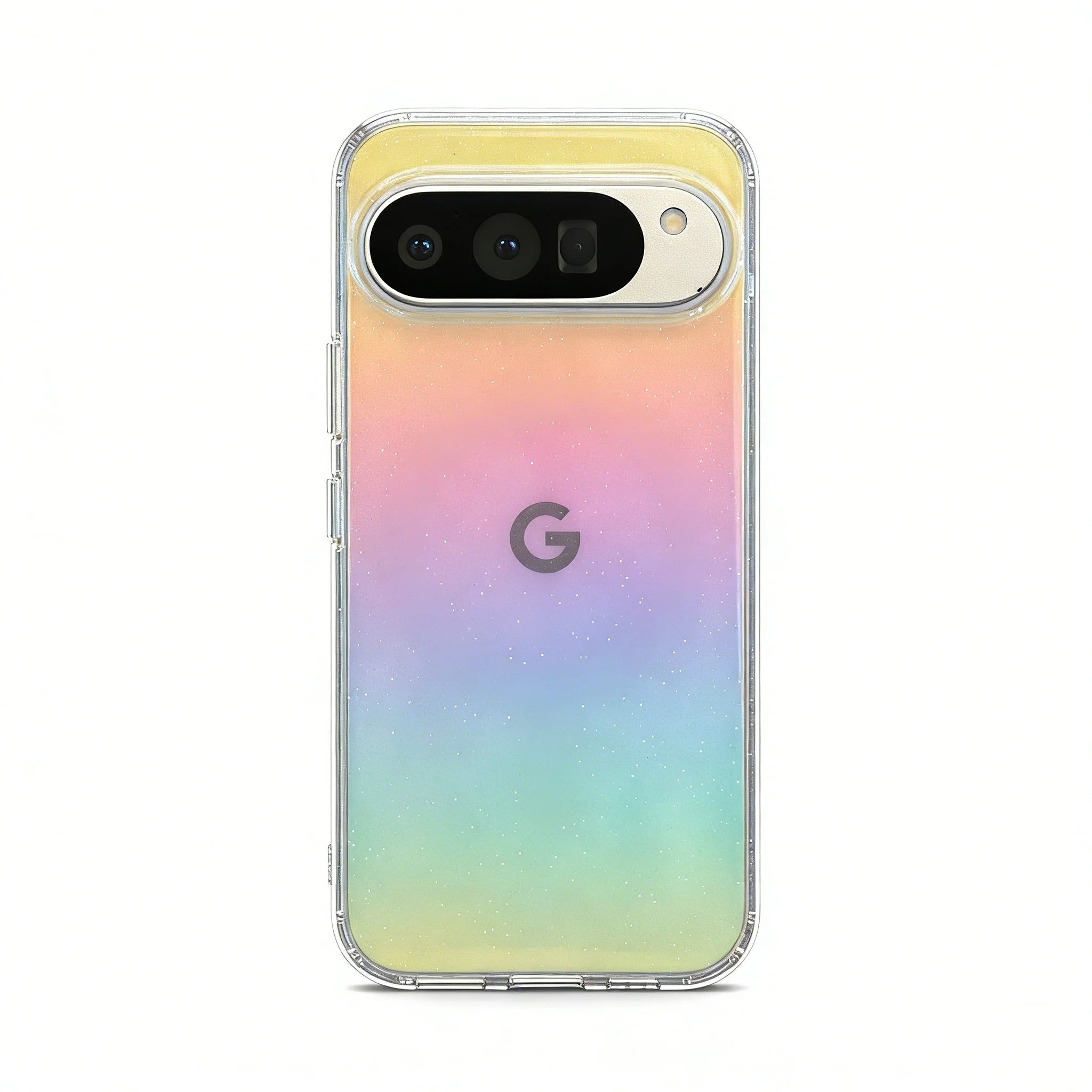 Lingge Rainbow Sparkle Pink Gradient, for Google Pixel 9 10 Pro XL10A 9A 10Pro Phone Case, Waterproof and Anti Yellowing Cover