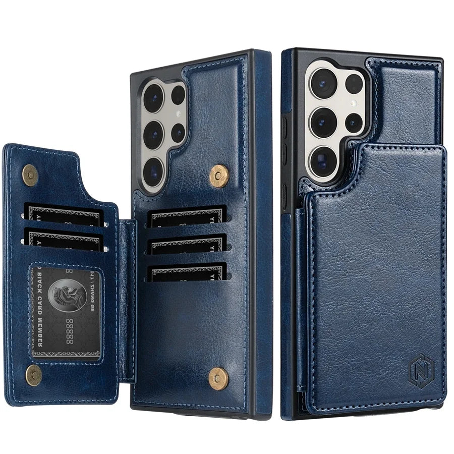 Wallet RFID Blocking Layer Protect Anti-Theft Magnetic Leather Case For Samsung Galaxy S26 Ultra S25 Plus S24 S23 S22 S21 S20 FE