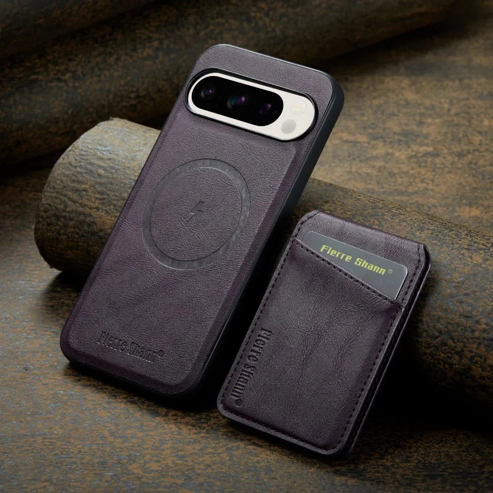 Detachable 2 in 1 Leather Wallet For Google Pixel 9 8 7 9A 8A 7A XL Pro Phone Case Card Holder For Magsafe Magnetic Cover